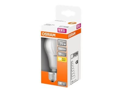 OSRAM LED STAR Classic A - LED-glödlampa - form: A60 - glaserad finish - E27 - 10 W (motsvarande 75 W) - klass F - varmt vitt ljus - 2700 K