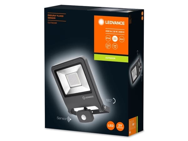 LEDVANCE ENDURA FLOOD, Grafitt, IP44, Aluminium, Glass, I, 50 W, LED