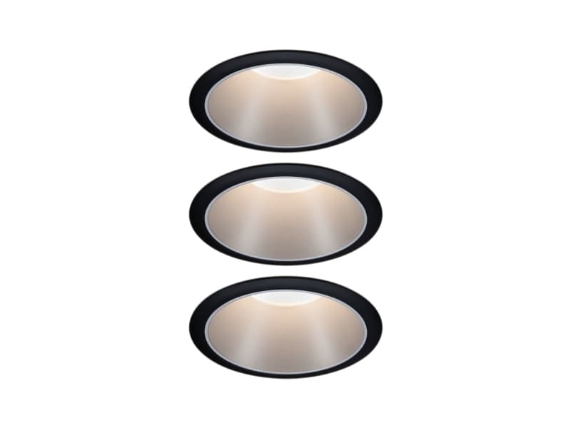 Paulmann 934.08, Nedtryckbar spotlight, Glödlampan/-lamporna kan inte bytas ut, 1 lampor, 6,5 W, 460 LM, Svart, Silver