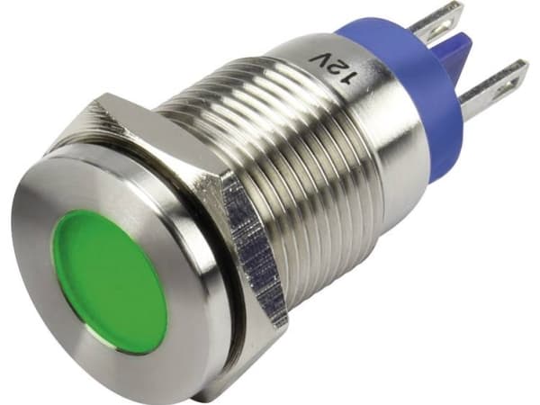 TRU COMPONENTS 1302129 LED-signallampa Grön 12 V/DC GQ16F-D/J/G/G/ 12V/N