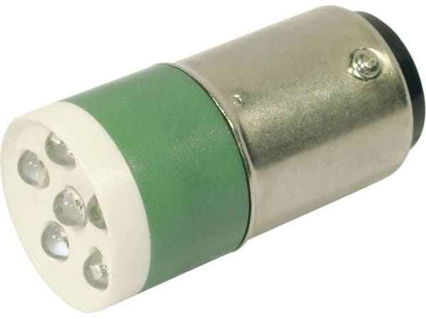 CML 18640351 LED-signallampe Grøn BA15d 24 V/DC, 24 V/AC 3150 mcd