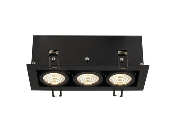 SLV 115720, Innsunket spotlight, 3 ampuller, LED, 3000 K, 1920 lm, Sort