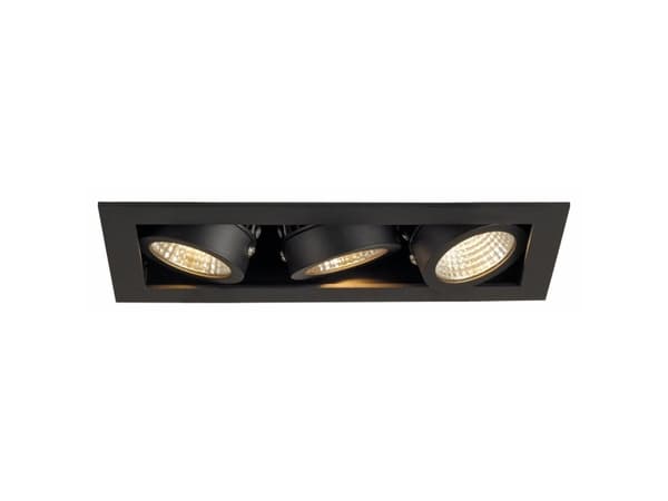 SLV 115720, Innsunket spotlight, 3 ampuller, LED, 3000 K, 1920 lm, Sort