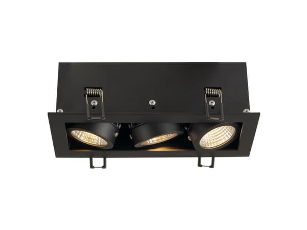 SLV 115720, Innsunket spotlight, 3 ampuller, LED, 3000 K, 1920 lm, Sort