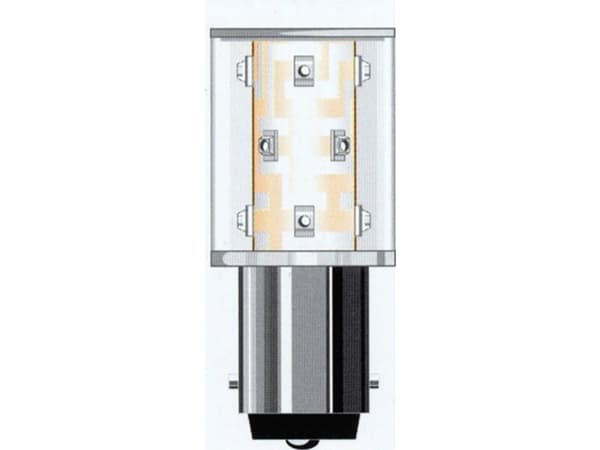 Oshino OD­R01SM12B15­24 LED-signallampe Rød BA15d 24 V/AC, 24 V/DC 6000 mlm