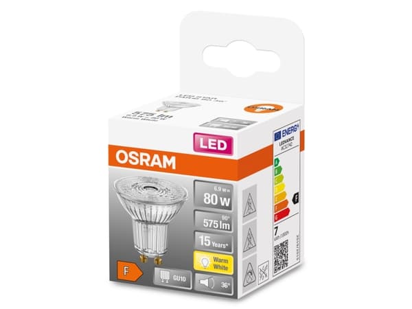 Osram STAR, 6,9 W, 80 W, GU10, 575 lm, 15000 h, Lämmin valkoinen