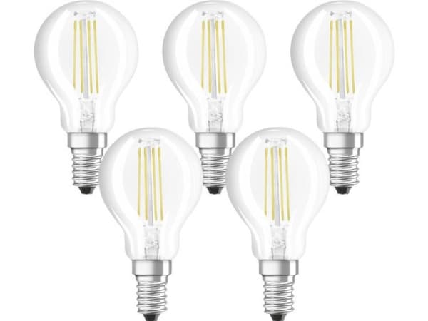 OSRAM CLASSIC P - LED-lyspære - form: P40 - klar finish - E14 - 4 W (ekvivalent 40 W) - klasse E - varmt hvitt lys - 2700 K (en pakke 50)