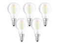 Miniatyrbilde 4 av 5: OSRAM CLASSIC P - LED-lyspære - form: P40 - klar finish - E14 - 4 W (ekvivalent 40 W) - klasse E - varmt hvitt lys - 2700 K (en pakke 50)