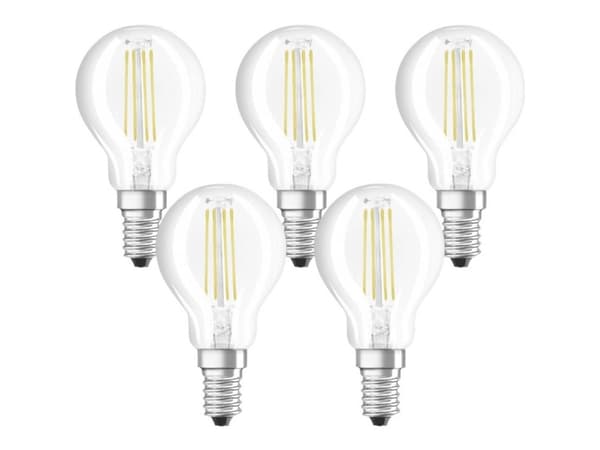 OSRAM CLASSIC P - LED-lyspære - form: P40 - klar finish - E14 - 4 W (ekvivalent 40 W) - klasse E - varmt hvitt lys - 2700 K (en pakke 50)