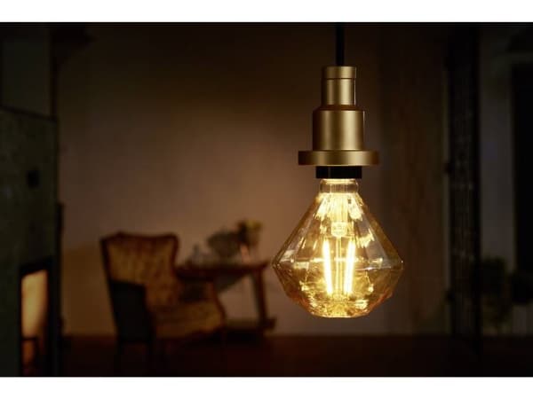 OSRAM Vintage 1906 - LED-glödlampa med filament - form: diamant - E27 - 4.5 W (motsvarande 40 W) - klass E - varm komfortbelysning - 2500 K - guld