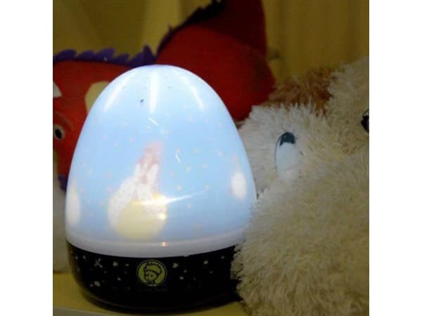 Niermann 80056 LED-natlys med projektor og legeur Oval Lille Prins LED (RGB) Hvid, Blå