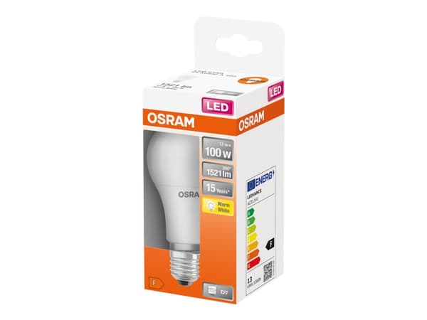 OSRAM LED STAR - LED-lyspære - form: A60 - mattslipt finish - E27 - 13 W (ekvivalent 100 W) - klasse F - varmt hvitt lys - 2700 K