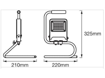 LEDVANCE 4058075213852, 30 W, 1,29 kg, IP65, tummanharmaa, tulvatyövalo