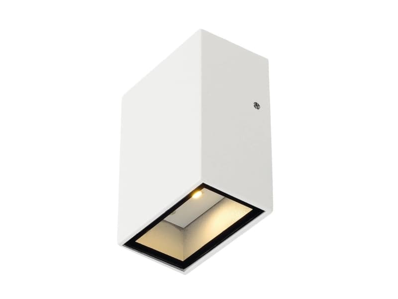 SLV QUAD 1, Väggbelysning för utomhusbruk, Vit, Gjuten aluminium, IP44, Fasad, Garage, I