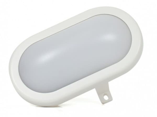 Abilite Oval kanalarmatur 5,5W, IP65, PC lampeskjerm, hvit
