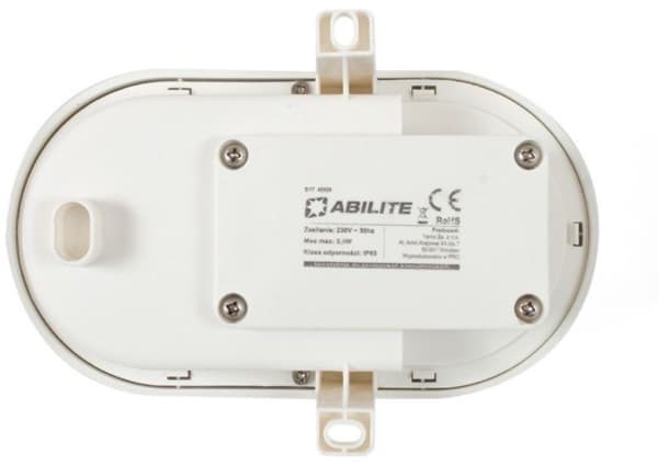 Abilite Oval kanalarmatur 5,5W, IP65, PC lampeskjerm, hvit