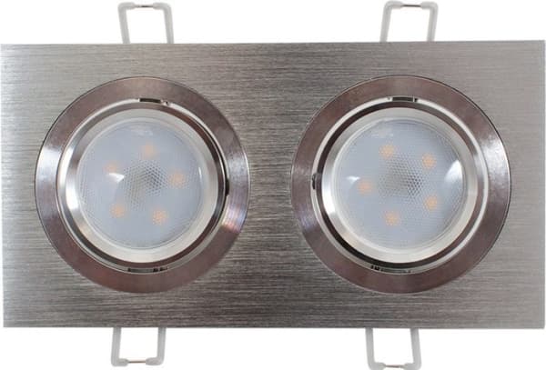 Abilite Lamphållare + BULB DOUBLE SILVER SQUARE ABILITE GU10 B. WARM vinkel st. 120° 230V/9.6W (5901583547386)