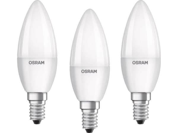 OSRAM CLASSIC B - LED-glödlampa - form: GLS - glaserad finish - E14 - 5.3 W (motsvarande 40 W) - klass F - 2700 K (paket om 3)