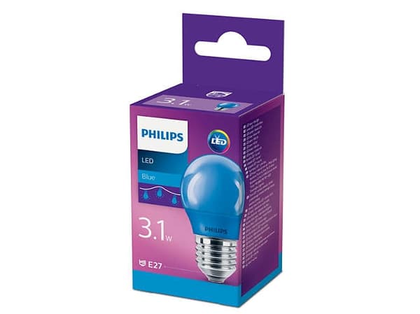 Philips Kronljus 8718696748626, 3,1 W, 25 W, E27, 10000 h, Blå