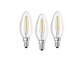 Miniatyrbilde 2 av 5: OSRAM - LED-filamentlyspære - form: B35 - klar finish - E14 - 4 W (ekvivalent 40 W) - klasse E - varmt hvitt lys - 2700 K (en pakke 3)