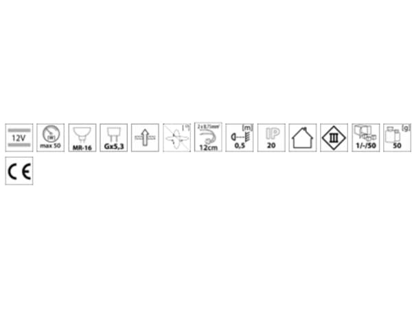 Kanlux Ceiling lighting point fitting ARGUS CT-2114-W 1x50W GU5,3 12V IP20 white 00303