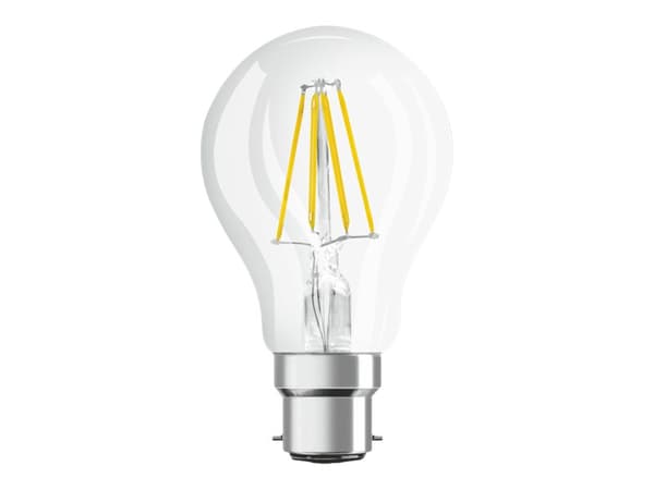 OSRAM BASE CLASSIC A - LED-glödlampa med filament - form: A60 - klar finish - E27 - 7 W (motsvarande 60 W) - klass E - varmt vitt ljus - 2700 K (pake