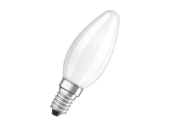 OSRAM - LED-glödlampa - form: B35 - glaserad finish - E14 / B22d - 4 W (motsvarande 40 W) - klass E - varmt vitt ljus - 2700 K (paket om 2)