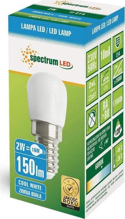 Spectrum LED-lampa LED-bräda 230v 2W E14 CW Spectrum