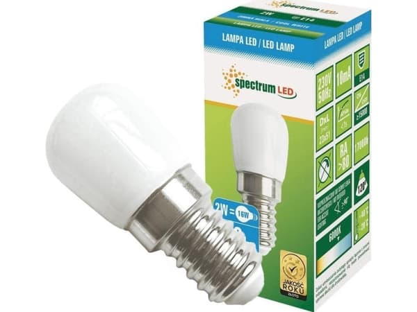 Spectrum LED LED tavle pære 230v 2W E14 CW Spectrum