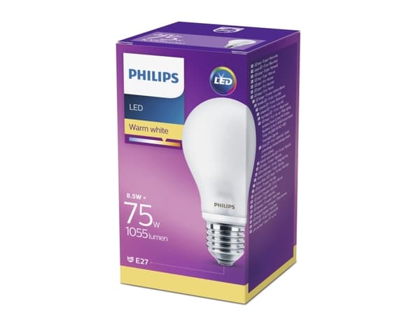 Philips 8718696705551, 8,5 W, 75 W, E27, 1055 lm, 15000 h, varm hvit