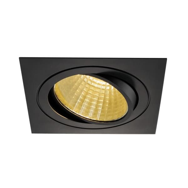 SLV NEW TRIA 1 SET, Innsunket spotlight, 1 ampuller, LED, 2700 K, 2500 lm, Sort