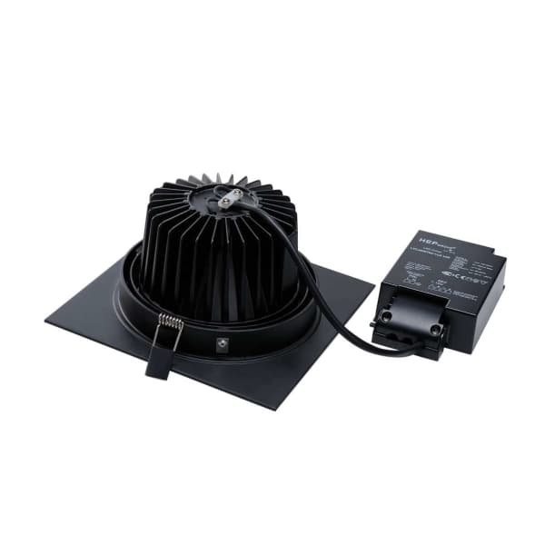 SLV NEW TRIA 1 SET, Innsunket spotlight, 1 ampuller, LED, 2700 K, 2500 lm, Sort