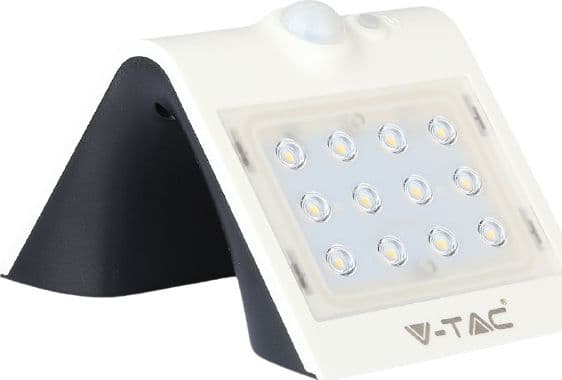 V-TAC Vegglampe Solar LED Vegglampe med bevegelsessensor VT-767 1,5W 220lm Hvit/Sort IP65 8276