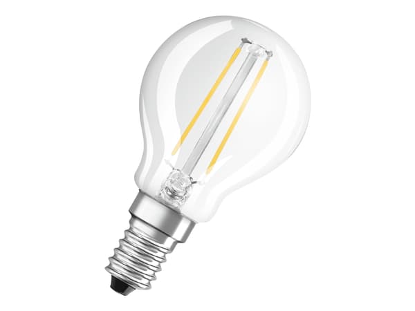 OSRAM LED STAR - LED-glödlampa med filament - form: P45 - klar finish - E14 - 1.5 W (motsvarande 15 W) - klass F - varmt vitt ljus - 2700 K
