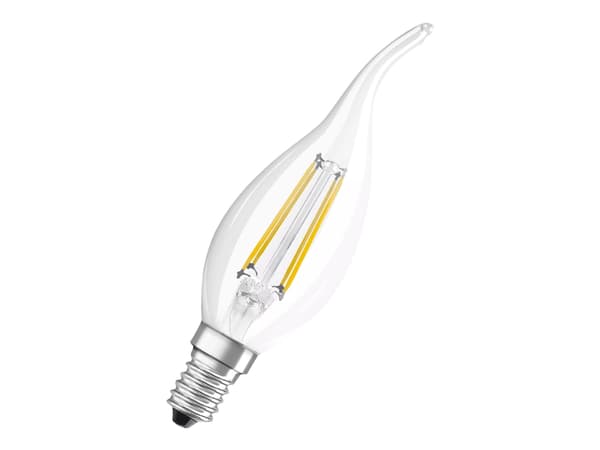 OSRAM LED STAR - LED-glödlampa med filament - form: BA35 - klar finish - E14 - 4 W (motsvarande 40 W) - klass E - varmt vitt ljus - 2700 K
