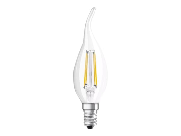 OSRAM LED STAR - LED-glödlampa med filament - form: BA35 - klar finish - E14 - 4 W (motsvarande 40 W) - klass E - varmt vitt ljus - 2700 K