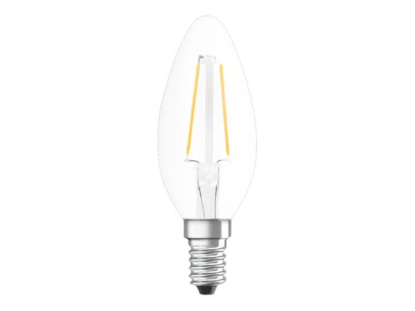OSRAM Retrofit CLASSIC B - LED-filamentlyspære - form: B35 - klar finish - E14 - 2.5 W (ekvivalent 25 W) - klasse F - varmt hvitt lys - 2700 K