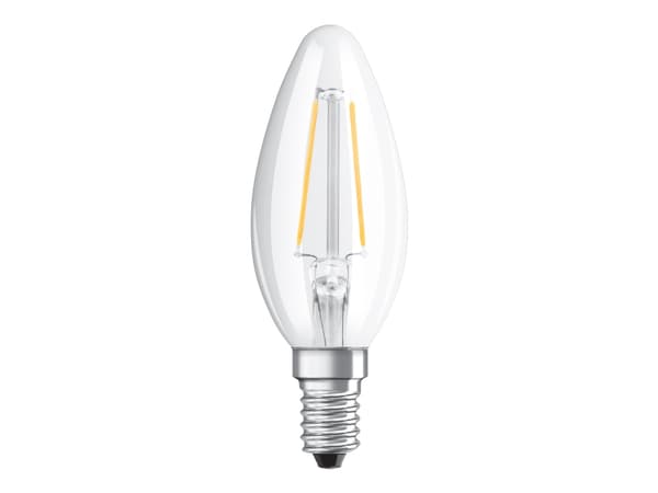 OSRAM Retrofit CLASSIC B - LED-filamentlyspære - form: B35 - klar finish - E14 - 2.5 W (ekvivalent 25 W) - klasse F - varmt hvitt lys - 2700 K