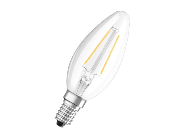 OSRAM Retrofit CLASSIC B - LED-filamentlyspære - form: B35 - klar finish - E14 - 2.5 W (ekvivalent 25 W) - klasse F - varmt hvitt lys - 2700 K