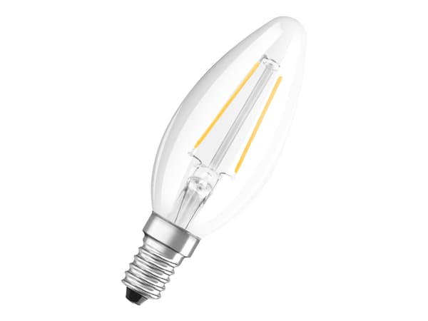 OSRAM Retrofit CLASSIC B - LED-filamentlyspære - form: B35 - klar finish - E14 - 2.5 W (ekvivalent 25 W) - klasse F - varmt hvitt lys - 2700 K