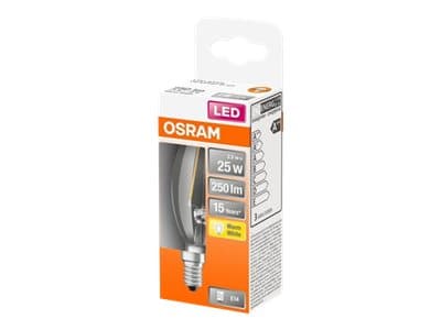 OSRAM Retrofit CLASSIC B - LED-filamentlyspære - form: B35 - klar finish - E14 - 2.5 W (ekvivalent 25 W) - klasse F - varmt hvitt lys - 2700 K