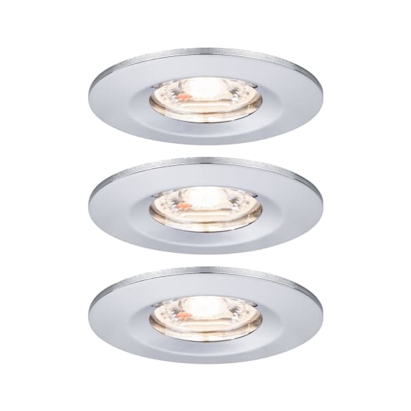 Paulmann 943.03, Nedtryckbar spotlight, Glödlampan/-lamporna kan inte bytas ut, 1 lampor, LED, 2700 K, Krom
