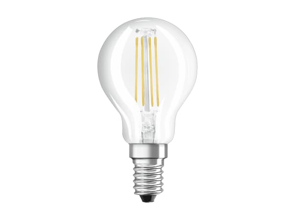 OSRAM STAR CLASSIC P - LED-glödlampa med filament - form: P45 - klar finish - E14 - 4 W (motsvarande 40 W) - klass E - varmt vitt ljus - 2700 K