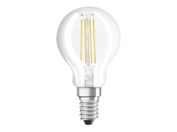 OSRAM STAR CLASSIC P - LED-glödlampa med filament - form: P45 - klar finish - E14 - 4 W (motsvarande 40 W) - klass E - varmt vitt ljus - 2700 K