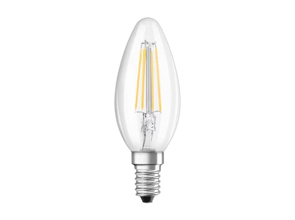 OSRAM LED SUPERSTAR - LED-glödlampa med filament - form: B35 - klar finish - E14 - 4.8 W (motsvarande 40 W) - klass F - svalt vitt ljus - 4000 K