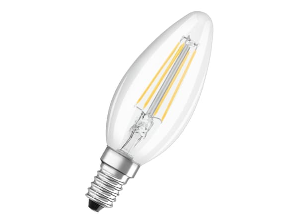 OSRAM LED SUPERSTAR - LED-glödlampa med filament - form: B35 - klar finish - E14 - 4.8 W (motsvarande 40 W) - klass F - svalt vitt ljus - 4000 K