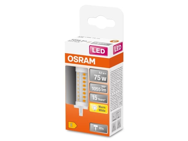 Osram LINE, 8,2 W, 75 W, R7s, 1055 lm, 15000 h, Lämmin valkoinen