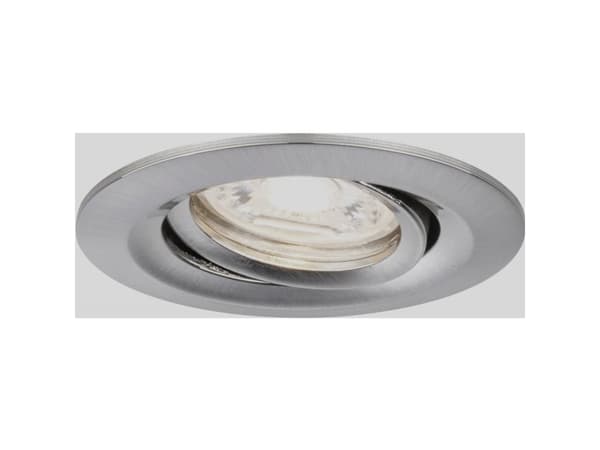 Paulmann 929.72, Rund, Innertak/vägg, Brushed Iron, Gjuten aluminium, Sjukhus, Kontor, Showroom, IP23