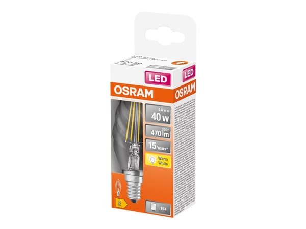 OSRAM LED STAR - LED hehkulamppu - muoto: BW35 - kirkas viimeistely - E14 - 4 W (vastaa 40 W) - luokka E - lämmin valkoinen valo - 2700 K