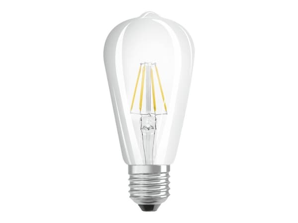 OSRAM LED STAR EDISON - LED-glödlampa med filament - form: ST64 - klar finish - E27 - 6.5 W (motsvarande 60 W) - klass E - varmt vitt ljus - 2700 K